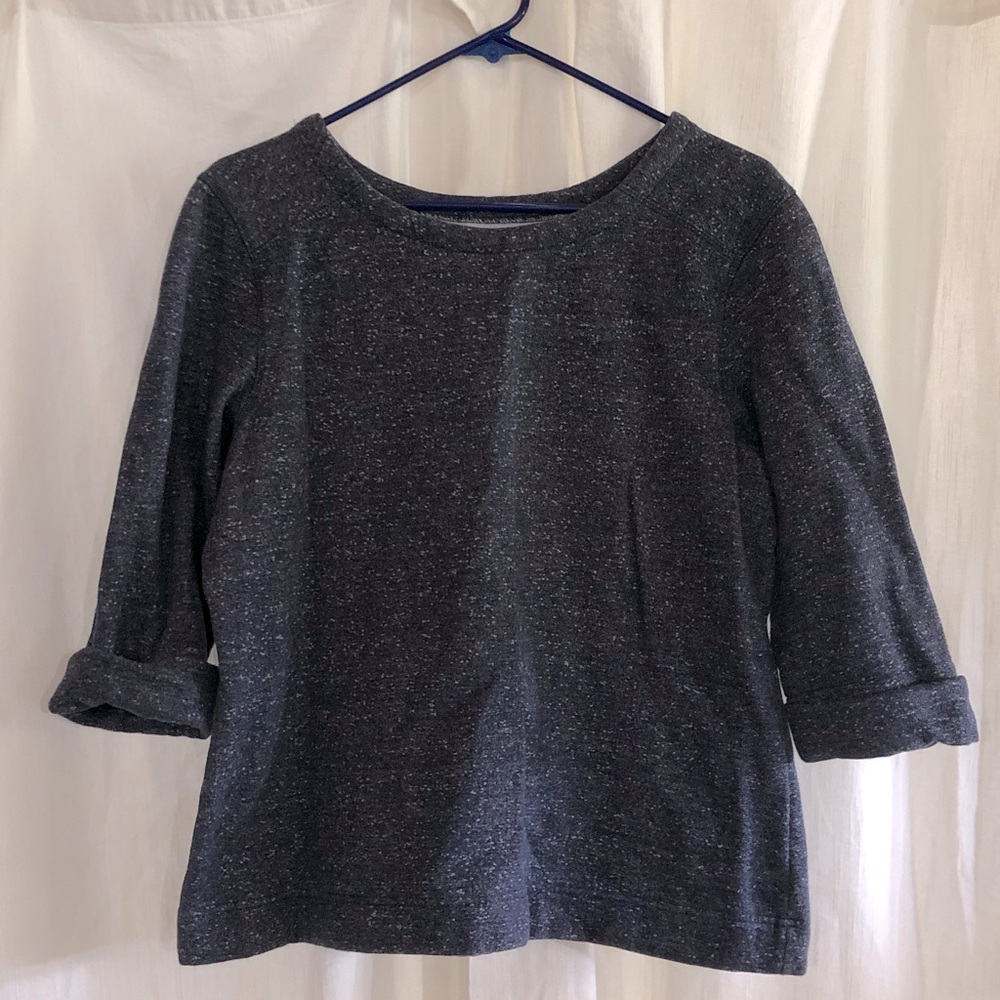 💐Coldwater Creek Heathered Navy 3/4 Sweatshirt